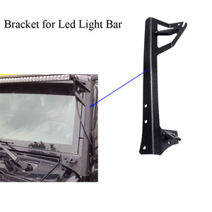 Windshield Bracket/w pod mounts - 52in Straight LED Light Bar - Jeep Wrangler jk