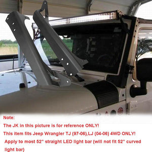 Jeep TJ-Unlimted LJ - Windshield Bracket- 52in Straight Light Bar