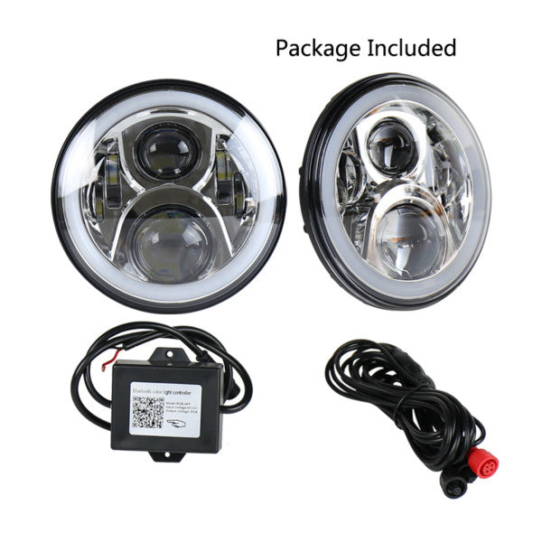 Universal 7in LED headlights #3 - 100w (RGB Halo)