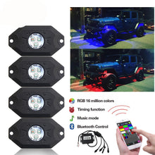 4 Pak - RGB LED Rock Lights