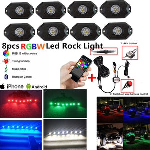 8 Pak - RGB LED Rock Lights