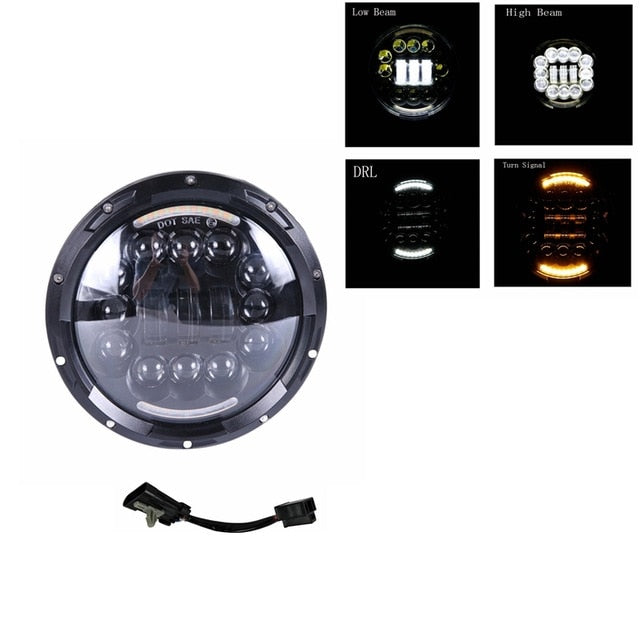 H-D LED Headlight Set #12- Universal 7in -90w